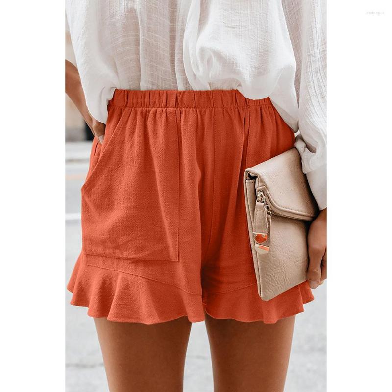 Women's Shorts Women Summer Loose Casual Short Ladies Solid High Waist Pleated Pocket Straight-Leg Ruffle Beach Wear, Orange
Women's Shorts Women Summer Loose Casual Short Ladies Solid High Waist Pleated Pocket Straight-Leg Ruffle Beach Wear, Orange