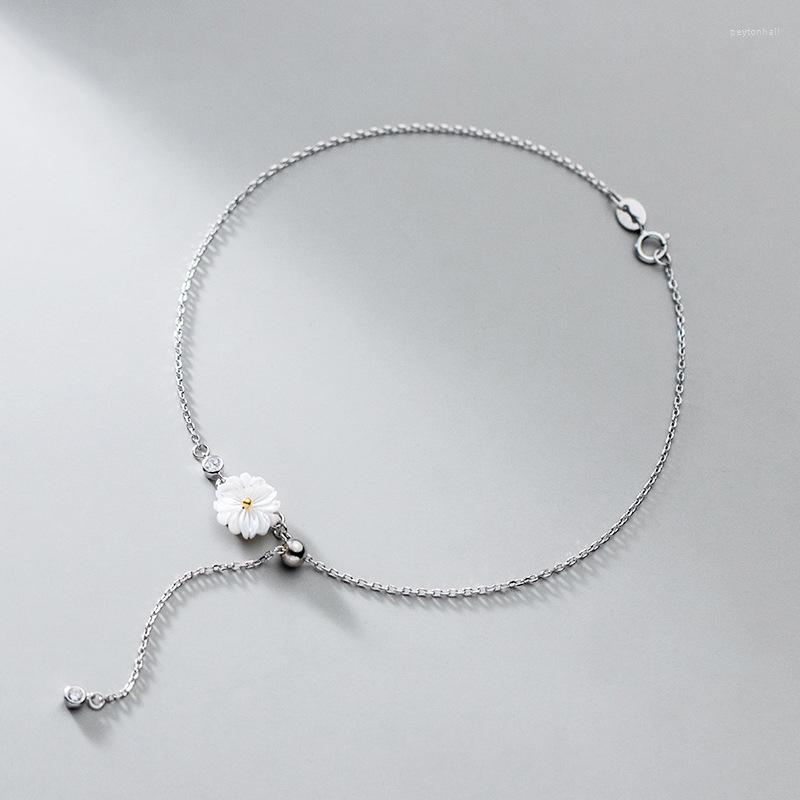 Anklets White Daisy Anklet 925 Silver Foot Chain Decorations Sterling Bracelet On The Leg Female Jewelry 2022 Summer Woman Long 29CM
Anklets White Daisy Anklet 925 Silver Foot Chain Decorations Sterling Bracelet On The Leg Female Jewelry 2022 Summer Woman Long 29CM