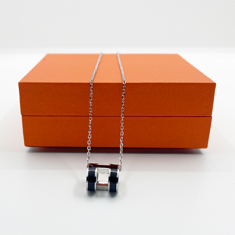 Silver and Black necklace designer for women Titanium steel drip glue h letter necklace fashion High-end luxury Pendant Necklaces party wedding accessories
Silver and Black necklace designer for women Titanium steel drip glue h letter necklace fashion High-end luxury Pendant Necklaces party wedding accessories