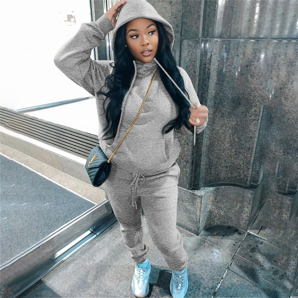 Plus size 4XL 5XL Jogger suits Women Tracksuits Fall Winter fleece Sweatsuits Long Sleeve Hooded Hoodie Pants Two Piece Set Casual Sports Suits Autumn