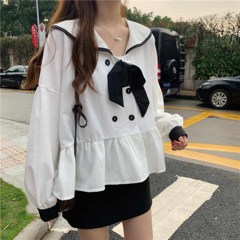 Women's Blouses Japan Style Kawaii Bowknot Women Shirt Doll Collar Double Breasted Loose Female Blouse Autumn White Cute Tops
Women's Blouses Japan Style Kawaii Bowknot Women Shirt Doll Collar Double Breasted Loose Female Blouse Autumn White Cute Tops