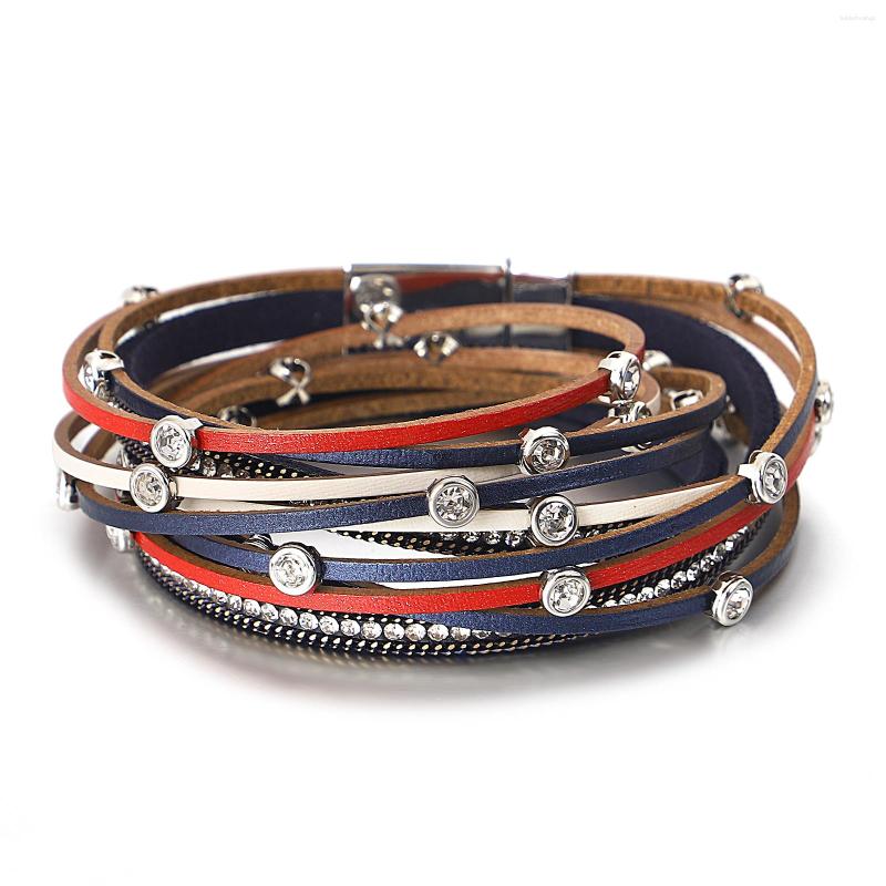 Charm Bracelets ALLYES Retro Crystal Beads For Women Men Bohemian Long Chain Multilayer Mix-color Wrap Leather Bracelet Jewelry
Charm Bracelets ALLYES Retro Crystal Beads For Women Men Bohemian Long Chain Multilayer Mix-color Wrap Leather Bracelet Jewelry