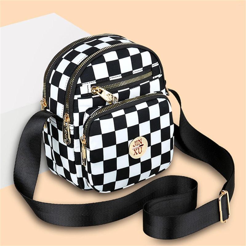 Evening Bags Large Capacity Fashion Messenger Bag Nylon Oxford Cloth Women's Contrast Color Checkered Single Shoulder, Black
Evening Bags Large Capacity Fashion Messenger Bag Nylon Oxford Cloth Women's Contrast Color Checkered Single Shoulder, Black