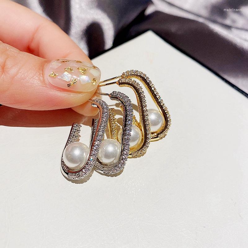 Stud Earrings MIGGA 2022 Geometric Design Cubic Zircon White Gold Color Plated Imitation Pearl Jewelry
Stud Earrings MIGGA 2022 Geometric Design Cubic Zircon White Gold Color Plated Imitation Pearl Jewelry
