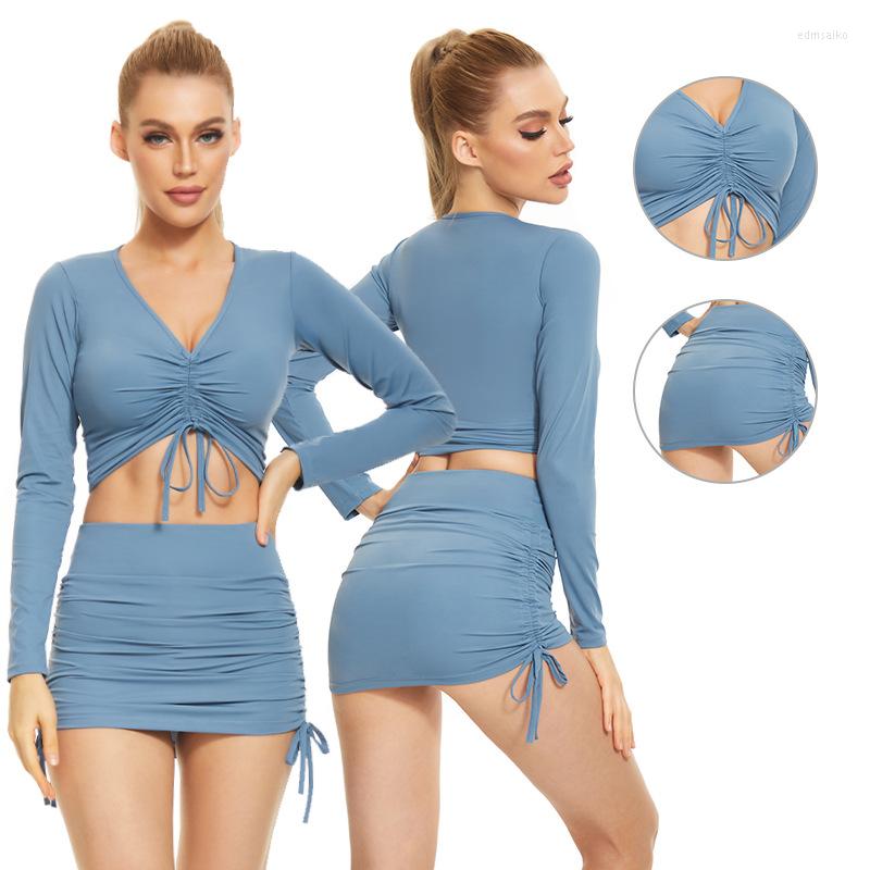 Active Sets Set Woman 2 Pieces Suit Elegant Women' Crop Top Matching For Women Short Dresses Long Sleeve Loungewear Fitness Clothing, Dress-blue
Active Sets Set Woman 2 Pieces Suit Elegant Women' Crop Top Matching For Women Short Dresses Long Sleeve Loungewear Fitness Clothing, Dress-blue
