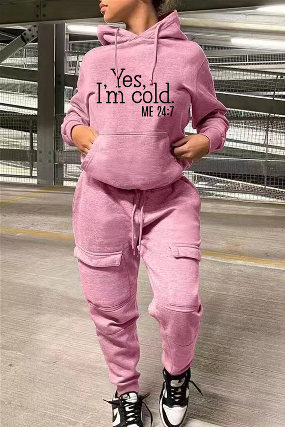 Plus Size 2XL Jogger Suits Women Tracksuits Fall Winter Clothing Hooded Hoodie and Pants Two Piece Set Casual Long Sleeve Sweatsuits Black Sportswear 