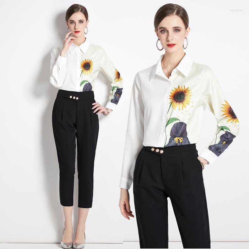 Women's Blouses Women Satin Silk Shirts Spring Summer Long Sleeves Fashion Floral Print Ladies Work Casual Loose Tops 2022, White
Women's Blouses Women Satin Silk Shirts Spring Summer Long Sleeves Fashion Floral Print Ladies Work Casual Loose Tops 2022, White
