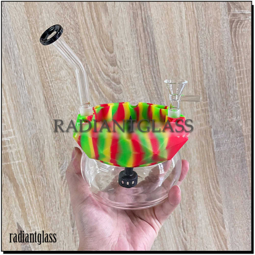 Hookahs Silicone Bongs with ashtray two-way use 7.48 inches showerhead percolator tube Joint Glass bong water pipes
Hookahs Silicone Bongs with ashtray two-way use 7.48 inches showerhead percolator tube Joint Glass bong water pipes
