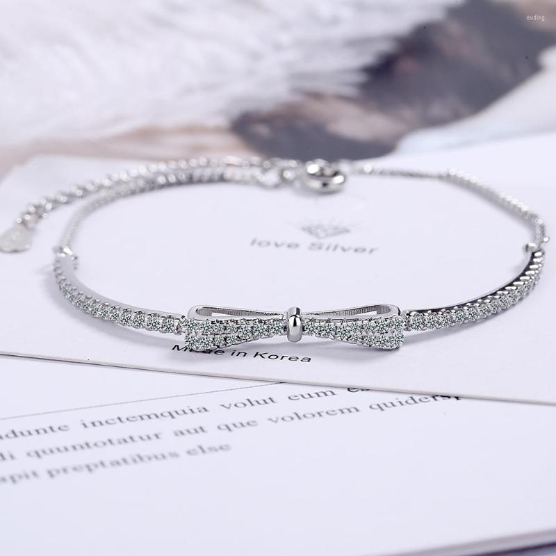 Charm Bracelets 925 Sterling Silver Bowknot Bracelet Sparkling High Carbon Diamond Wedding Tennis For Women Party Fine Jewelry
Charm Bracelets 925 Sterling Silver Bowknot Bracelet Sparkling High Carbon Diamond Wedding Tennis For Women Party Fine Jewelry