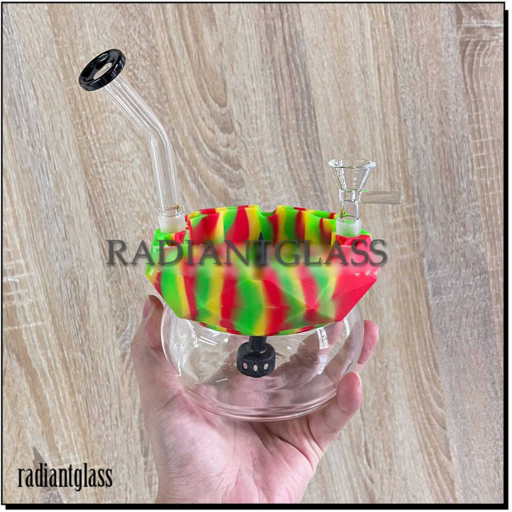 Hookahs Silicone Bongs with ashtray two-way use 7.48 inches showerhead percolator tube Joint Glass bong water pipes
Hookahs Silicone Bongs with ashtray two-way use 7.48 inches showerhead percolator tube Joint Glass bong water pipes