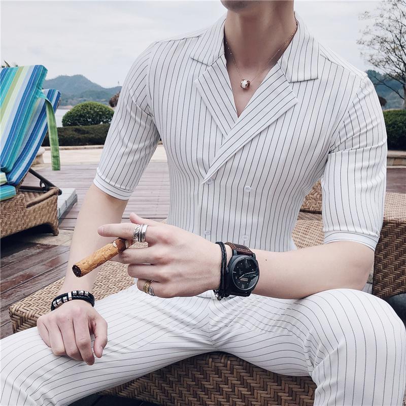 Men's Tracksuits Men's Black White British Stripe Double Breasted Shirt Pant Suit Summer Grey Blue Set Smoking Uomo Trajes De Hombre
Men's Tracksuits Men's Black White British Stripe Double Breasted Shirt Pant Suit Summer Grey Blue Set Smoking Uomo Trajes De Hombre