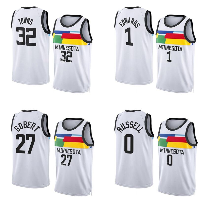 Basketball jerseys Anthony Edwards Karl Anthony Towns 27 Gobert 0 Russell 2022-23 season black white city versions Men Women Youth jersey, With logo
Basketball jerseys Anthony Edwards Karl Anthony Towns 27 Gobert 0 Russell 2022-23 season black white city versions Men Women Youth jersey, With logo