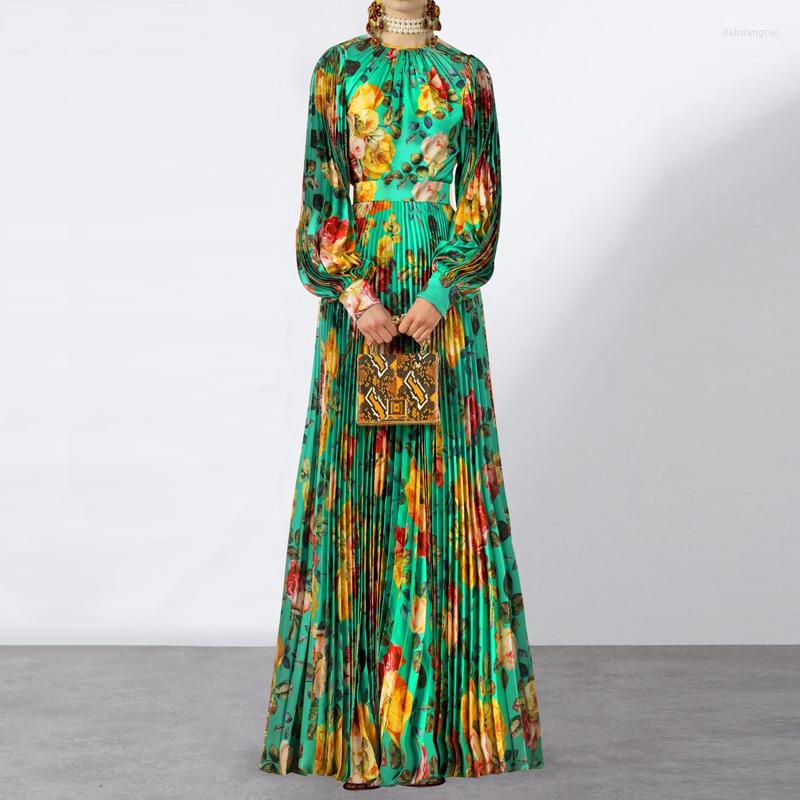 Casual Dresses Woman Dress 2022 Pleated Design Satin Lantern Sleeves Green Floral Long
Casual Dresses Woman Dress 2022 Pleated Design Satin Lantern Sleeves Green Floral Long