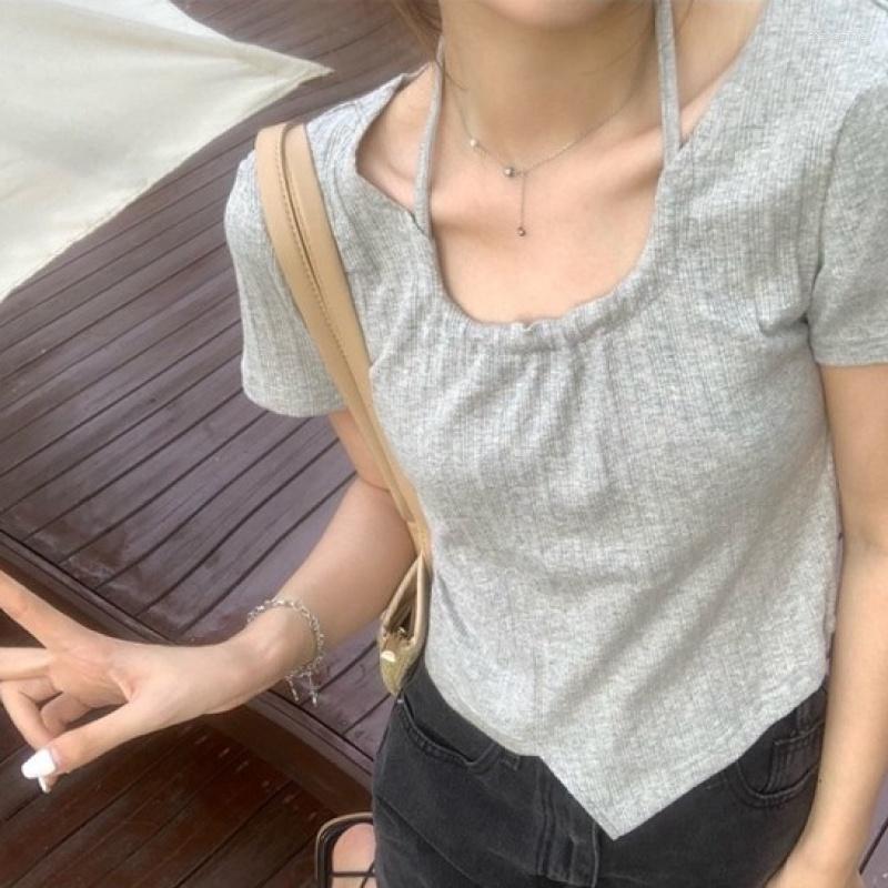 Women' Polos Short Sleeve T-Shirt Fashionable Summer Chic Square Neck Slim Fit Top Ins Trendy, Grey
Women' Polos Short Sleeve T-Shirt Fashionable Summer Chic Square Neck Slim Fit Top Ins Trendy, Grey