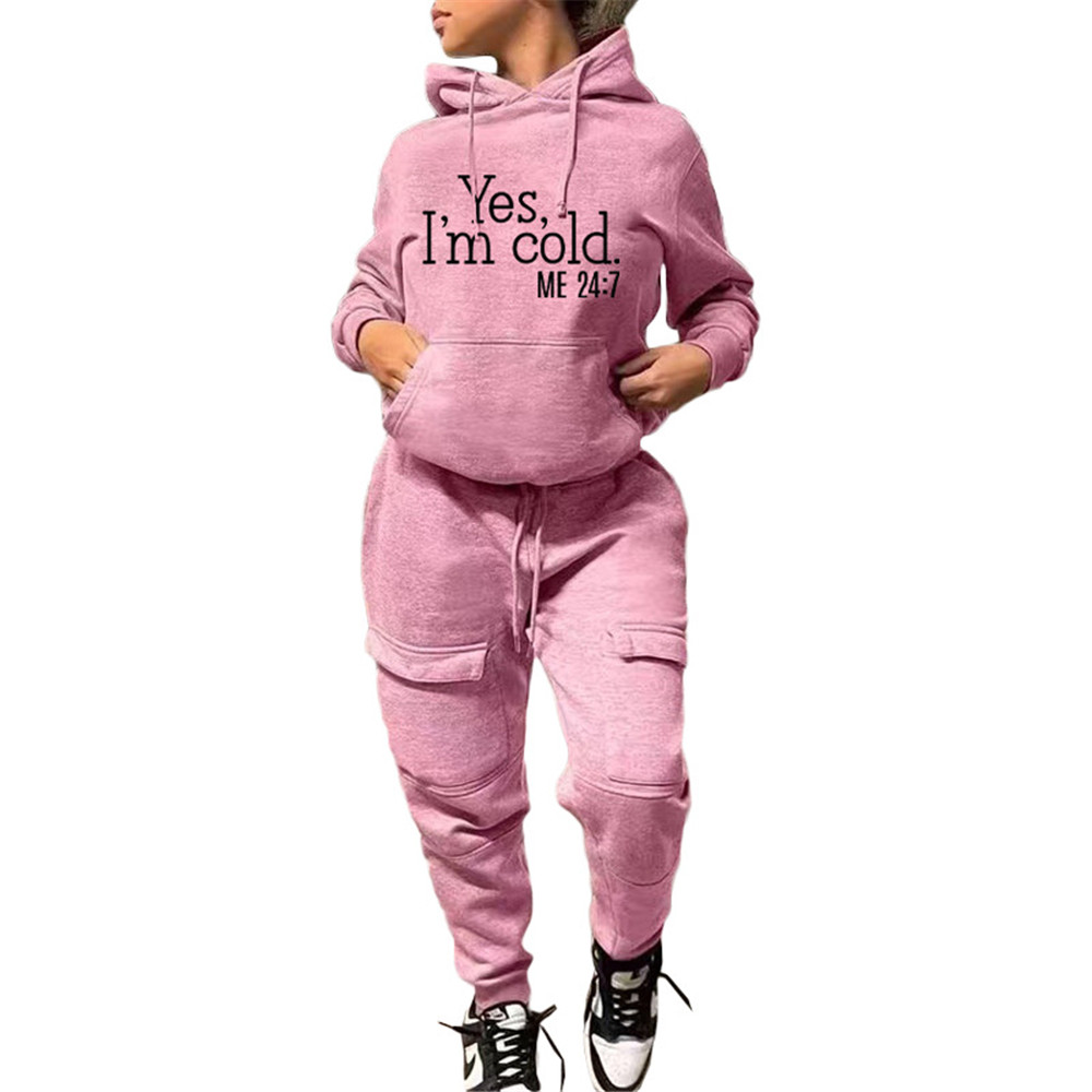 Plus Size 2XL Jogger Suits Women Tracksuits Fall Winter Clothing Hooded Hoodie and Pants Two Piece Set Casual Long Sleeve Sweatsuits Black Sportswear 