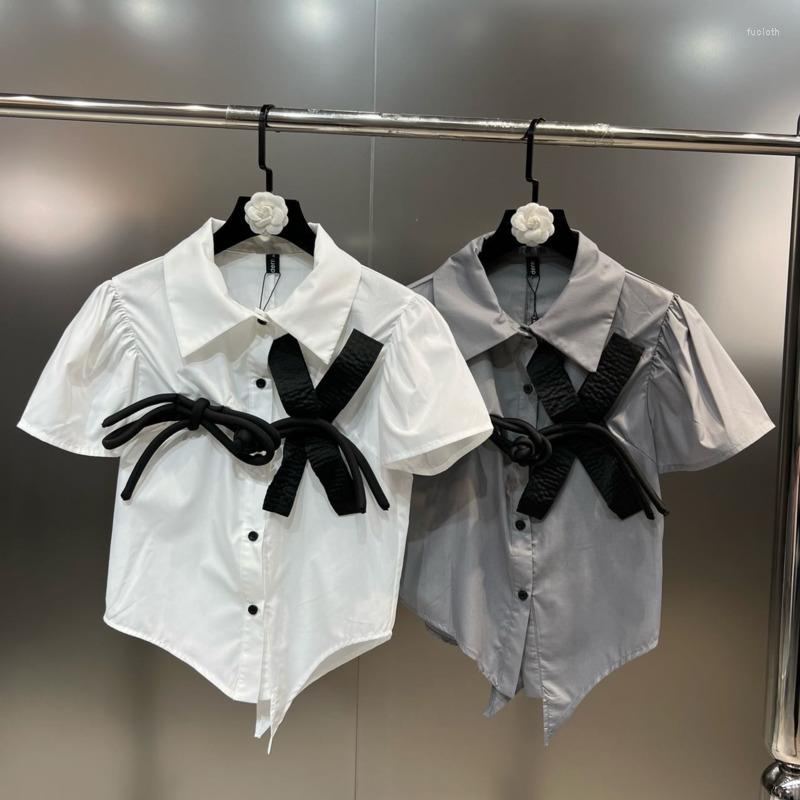 Women' Blouses PREPOMP 2022 Summer Collection Short Puff Sleeve Bow Bandage Irregular Slim Shirt Women GF865, Gray
Women' Blouses PREPOMP 2022 Summer Collection Short Puff Sleeve Bow Bandage Irregular Slim Shirt Women GF865, Gray