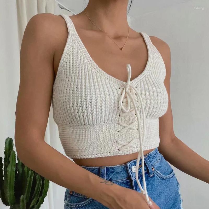 Women' Tanks Xitimeao Women 2022 Fashion Solid Color Chest Bandage Knitted Blouses Vintage Backless Thin Straps Female Shirts Chic Tops, White 
Women' Tanks Xitimeao Women 2022 Fashion Solid Color Chest Bandage Knitted Blouses Vintage Backless Thin Straps Female Shirts Chic Tops, White