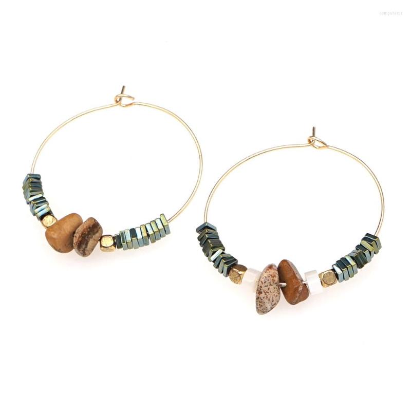 Hoop Earrings Go2BoHo Semi-Precious Natural Green And Gold Stone Ear Loop Elegent Style For Women Jewelry Gift
Hoop Earrings Go2BoHo Semi-Precious Natural Green And Gold Stone Ear Loop Elegent Style For Women Jewelry Gift