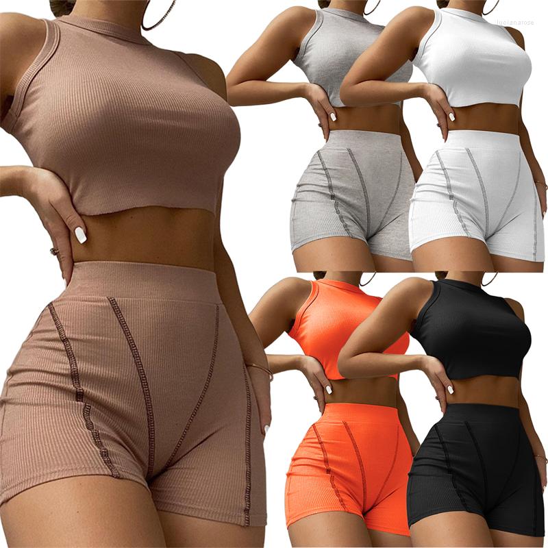 Women' Tracksuits Ladies Sport Tracksuit Sleeveless Crop Tops Rib Knit Spring Women Two Piece Shorts Set, Beige
Women' Tracksuits Ladies Sport Tracksuit Sleeveless Crop Tops Rib Knit Spring Women Two Piece Shorts Set, Beige