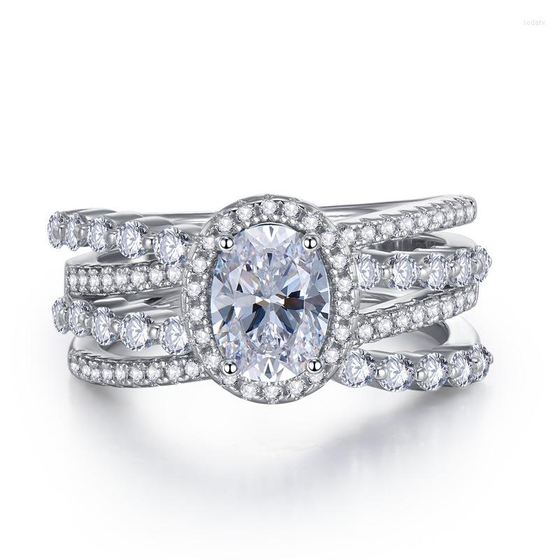 Cluster Rings S925 Sterling Silver 3EX Oval Cut 6 8MM White Sapphire Gemstone Wedding Ring For Women Anniversary Gift Drop
Cluster Rings S925 Sterling Silver 3EX Oval Cut 6 8MM White Sapphire Gemstone Wedding Ring For Women Anniversary Gift Drop