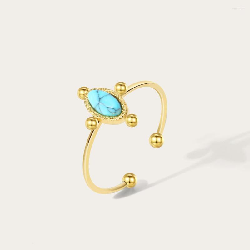 Wedding Rings YACHAN Stainless Steel Ring For Women Natural Stone Turquoise Adjustable Opening Gold Plated Trendy Water Proof Jewelry
Wedding Rings YACHAN Stainless Steel Ring For Women Natural Stone Turquoise Adjustable Opening Gold Plated Trendy Water Proof Jewelry