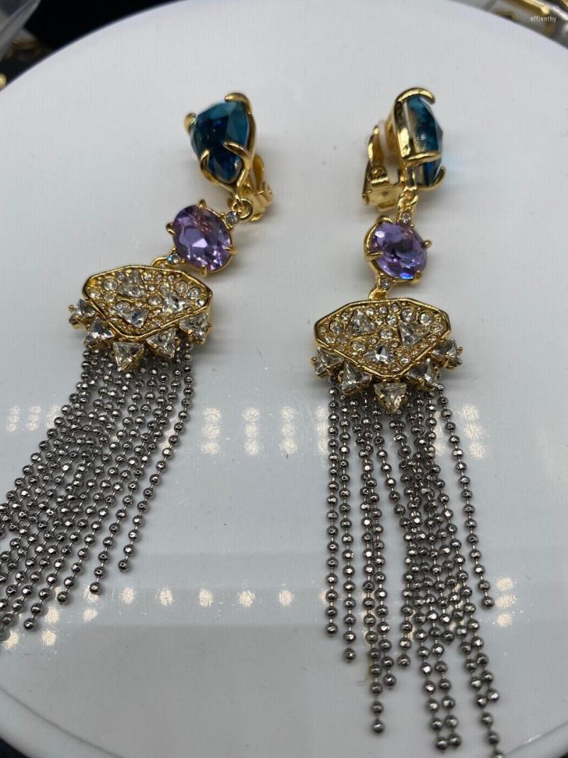 Backs Earrings European And American Ghosts Design Fashion Trend Stone Tassel Long Ear Clip
Backs Earrings European And American Ghosts Design Fashion Trend Stone Tassel Long Ear Clip