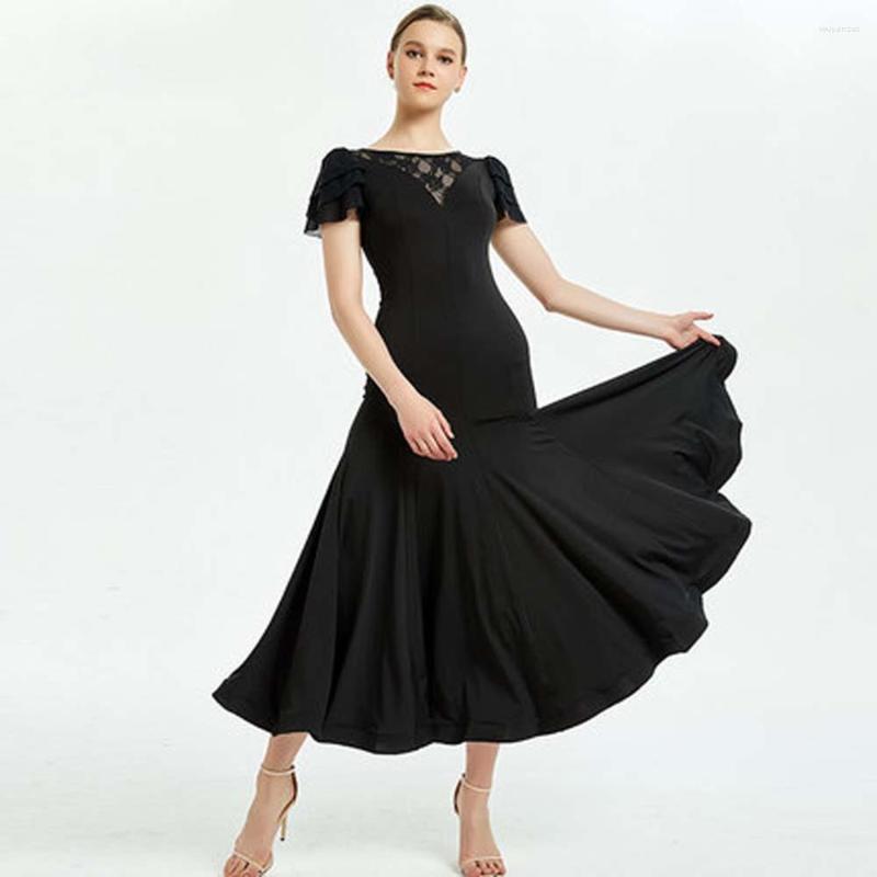 Stage Wear 2022 Lace Modern Dance Performance Dress Waltz Big Swing Women Ballroom Competition, Black
Stage Wear 2022 Lace Modern Dance Performance Dress Waltz Big Swing Women Ballroom Competition, Black