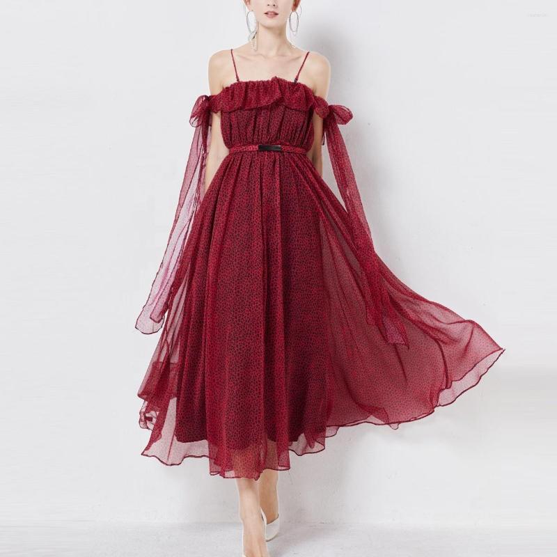 Casual Dresses European And American Sexy Women' One-shoulder Catwalk Ruffled Leopard Print Suspender Dress, Red
Casual Dresses European And American Sexy Women' One-shoulder Catwalk Ruffled Leopard Print Suspender Dress, Red