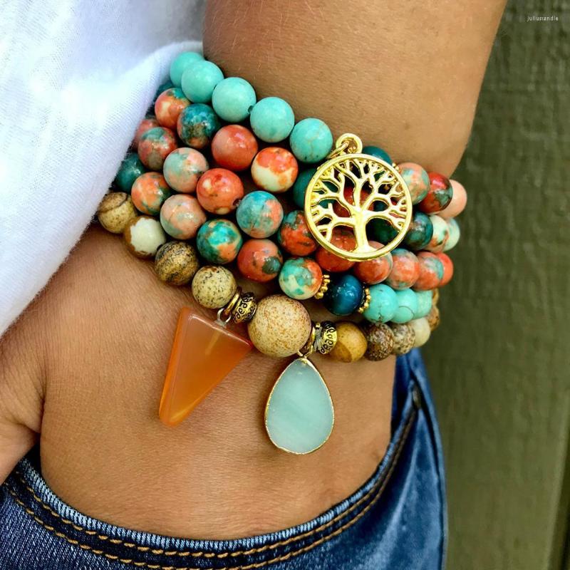Link Bracelets MG1475 Design Oceam Jasper 108 Mala Necklace Womens 6 Mm Picture Turquoise Malas Yoga Meditation Buddhist Jewelry
Link Bracelets MG1475 Design Oceam Jasper 108 Mala Necklace Womens 6 Mm Picture Turquoise Malas Yoga Meditation Buddhist Jewelry