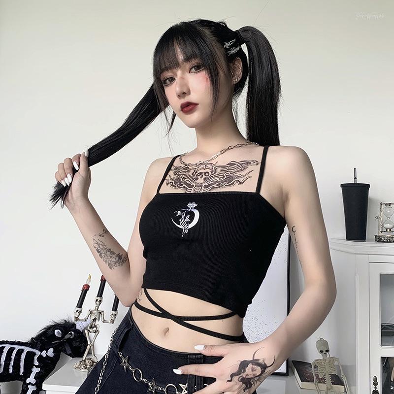 Women' Tanks Gothic Women' Print Suspender Sleeveless Square Neck Slim Crop Tank Top Sexy Halter Bottoming Shirt 2022 Girls Party Wear, Style 2
Women' Tanks Gothic Women' Print Suspender Sleeveless Square Neck Slim Crop Tank Top Sexy Halter Bottoming Shirt 2022 Girls Party Wear, Style 2