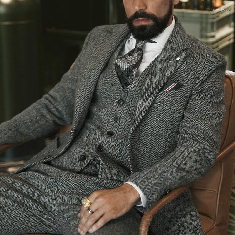 Men's Suits Gray Wool Herringbone Business Men 3 Piece Groomsmen Tuxedo With Notched Lapel Wedding Male Fashon Jacket Vest Pant, Same as picture
Men's Suits Gray Wool Herringbone Business Men 3 Piece Groomsmen Tuxedo With Notched Lapel Wedding Male Fashon Jacket Vest Pant, Same as picture