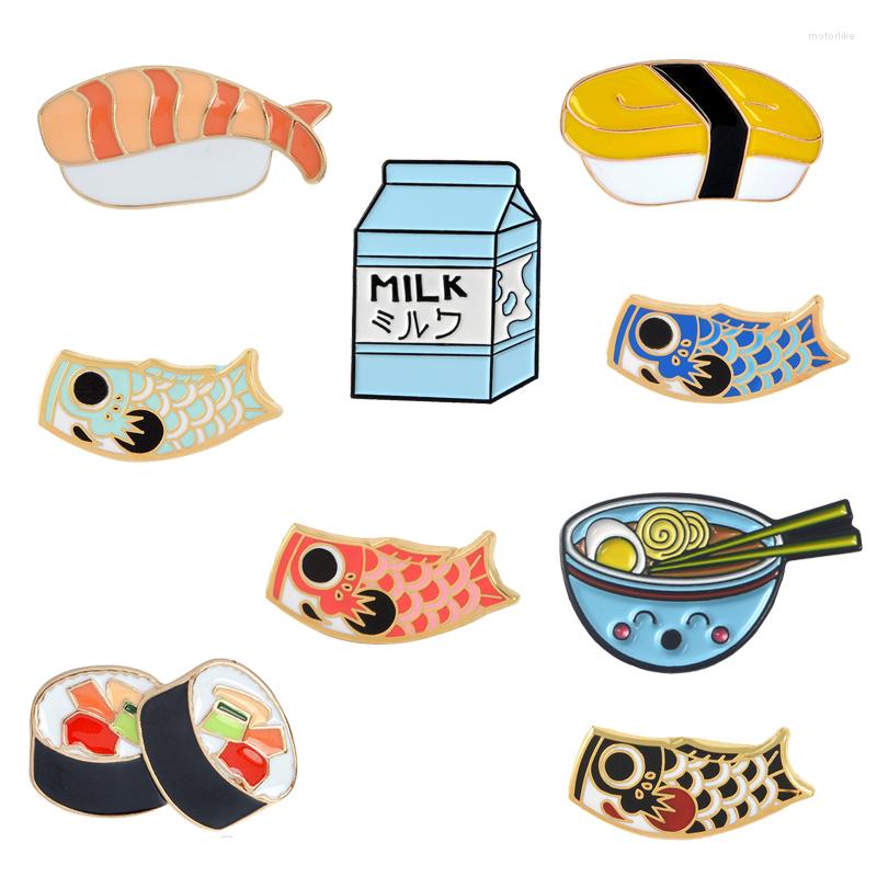 Brooches Japanese Food Collection Sushi Milk Ramen Fish Koi Flag Bag Clothes Decorative Jewelry Brooch Lapel Enamel Pin Badge
Brooches Japanese Food Collection Sushi Milk Ramen Fish Koi Flag Bag Clothes Decorative Jewelry Brooch Lapel Enamel Pin Badge