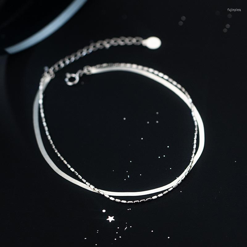 Anklets Double Llayer Bracelet On The Leg Jeweler For Women Silver 925 Foot Flat Snake Chain Oval Beads Friends Gift
Anklets Double Llayer Bracelet On The Leg Jeweler For Women Silver 925 Foot Flat Snake Chain Oval Beads Friends Gift