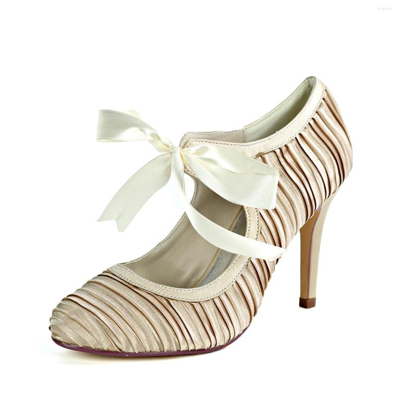 Dress Shoes Vintage Mary Jane Lace Up Bridal Wedding High Heels Pleated Satin Lady Rounded Toe Ribbon Tie Prom Birthday Party Pumps, Champagne
Dress Shoes Vintage Mary Jane Lace Up Bridal Wedding High Heels Pleated Satin Lady Rounded Toe Ribbon Tie Prom Birthday Party Pumps, Champagne