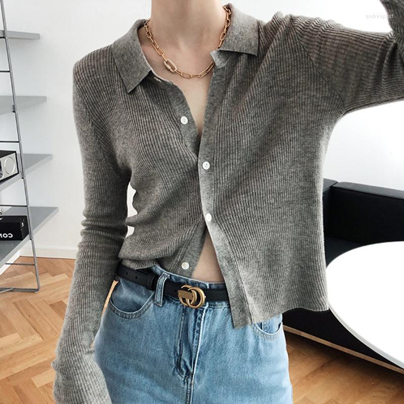 Women's Knits 2022 Women Autumn Sweaters Knitted Short Style Solid Female Cardigan Purple Long Sleeve Turn Down Collar Single Breasted, Black
Women's Knits 2022 Women Autumn Sweaters Knitted Short Style Solid Female Cardigan Purple Long Sleeve Turn Down Collar Single Breasted, Black