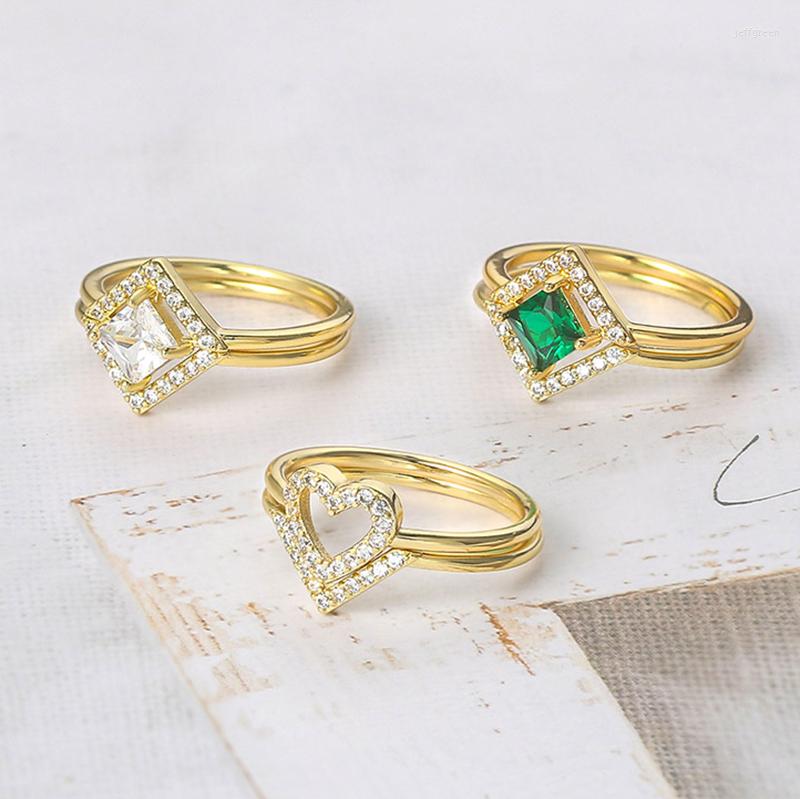 Wedding Rings ZHOUYANG Bride Set For Women Dainty Heart Micro Zircon Gold Color Kpop Engagement 2PCS Jewelry Wholesale SR918
Wedding Rings ZHOUYANG Bride Set For Women Dainty Heart Micro Zircon Gold Color Kpop Engagement 2PCS Jewelry Wholesale SR918