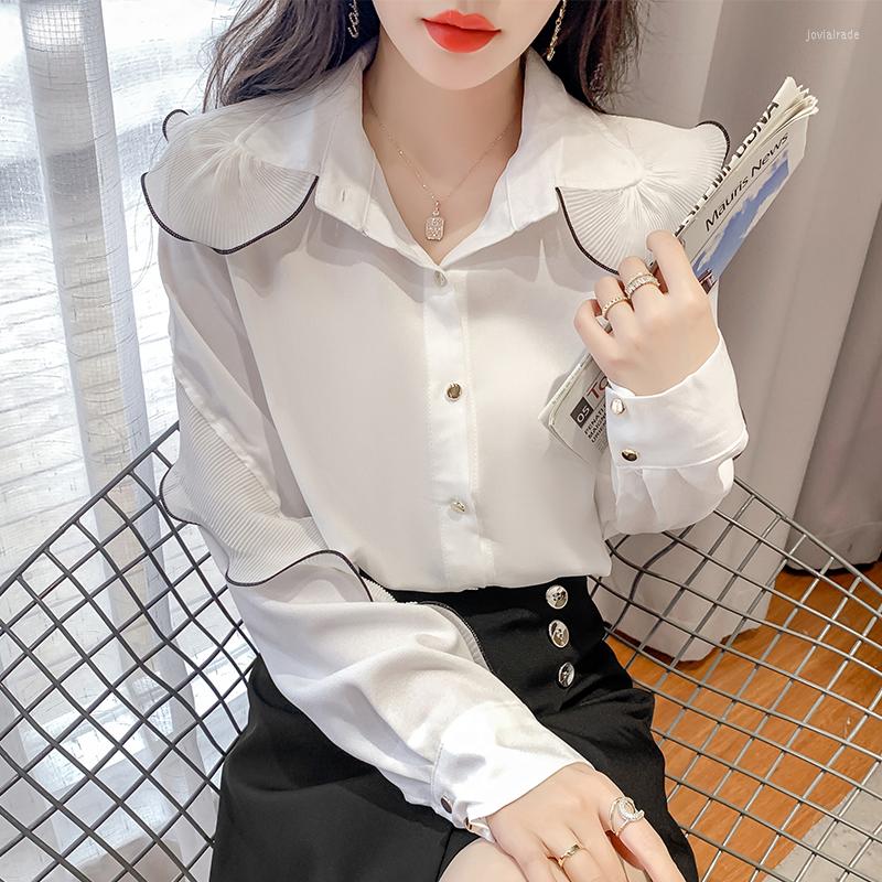 Women' Blouses Women 2022 Spring Autumn Long Sleeve Loose Shirts Female Solid Color Chiffon Ladies Buttons Casual P891, Apricot
Women' Blouses Women 2022 Spring Autumn Long Sleeve Loose Shirts Female Solid Color Chiffon Ladies Buttons Casual P891, Apricot