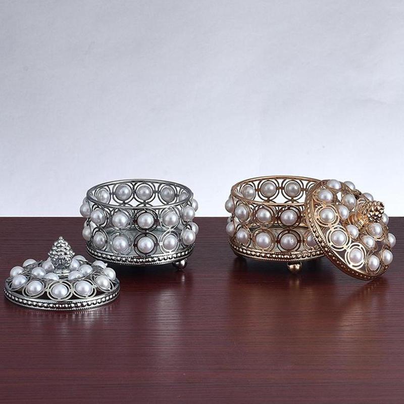 Jewelry Pouches Mini Organization Box Rings Necklace Organizer Holder W/ Lid