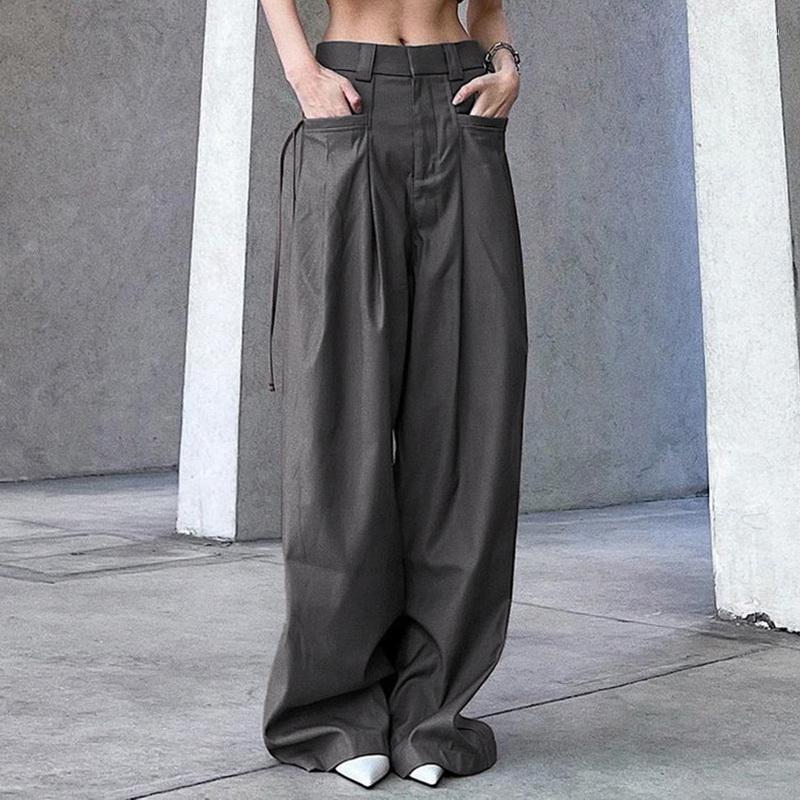Women' Pants Grey Cargo Korean Fashion Lace Up Pocket Low Rise Casual Women Streetwear Sweatpants Y2k Aesthetic Wide Leg Trousers, E-brown
Women' Pants Grey Cargo Korean Fashion Lace Up Pocket Low Rise Casual Women Streetwear Sweatpants Y2k Aesthetic Wide Leg Trousers, E-brown