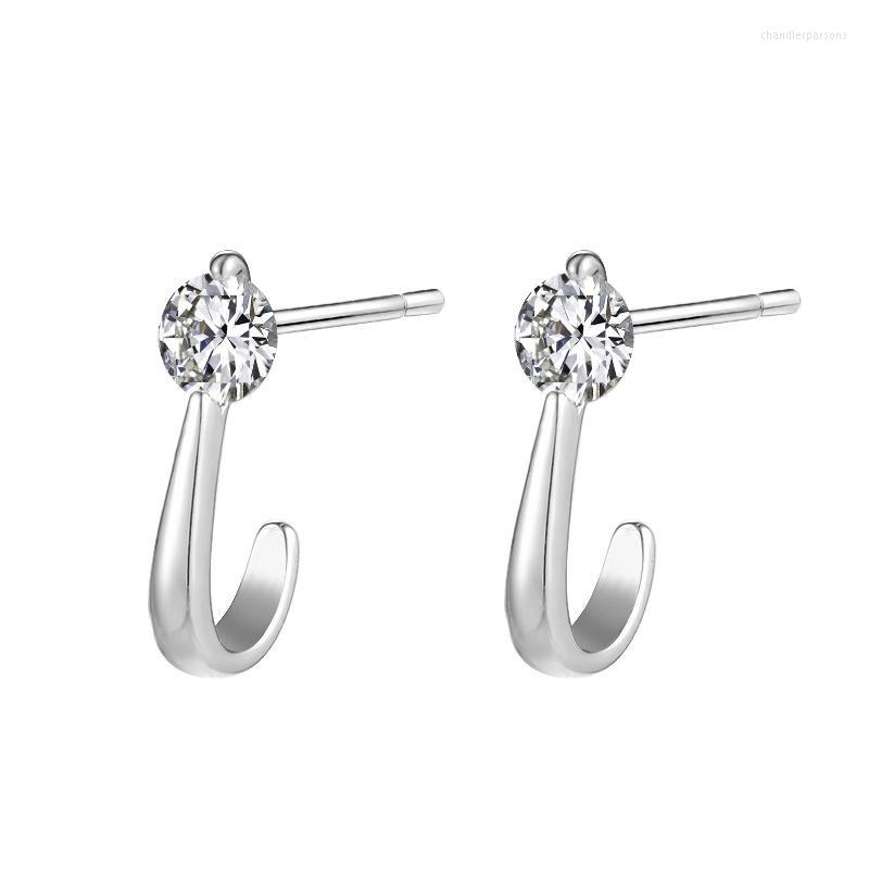 Stud Earrings Fashion Silver Color Simple Curved Single Diamond Women's Charm Wedding Jewelry Party Gifts Wholesale
Stud Earrings Fashion Silver Color Simple Curved Single Diamond Women's Charm Wedding Jewelry Party Gifts Wholesale