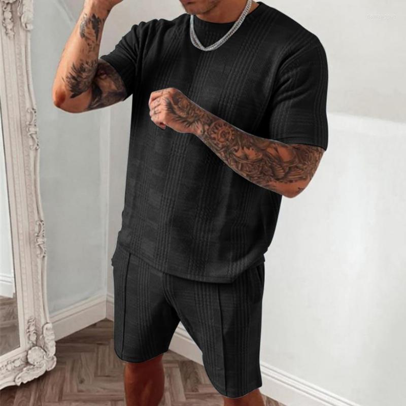 Men's Tracksuits Men's Short Sleeve Plaid Print Sports Suit Two Piece O-neck T-shirt Shorts Men Loose Sweat Activewear Quick Drying, Grey
Men's Tracksuits Men's Short Sleeve Plaid Print Sports Suit Two Piece O-neck T-shirt Shorts Men Loose Sweat Activewear Quick Drying, Grey