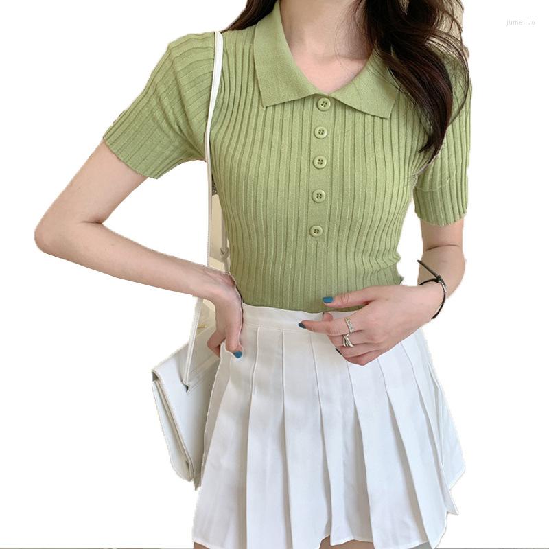 Women's Polos 2022 Fashion Women Polo Shirt Knit Shirts Ribbed, Beige
