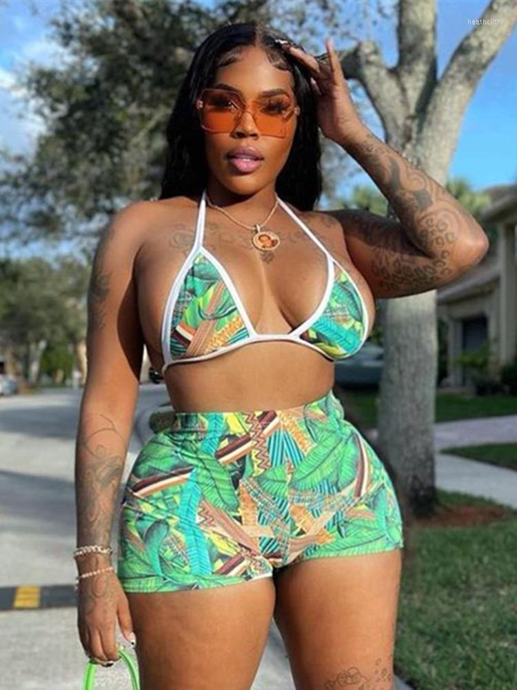Women' Tracksuits Refreshing Print Summer Beach Women 2 Piece Set Sexy Halter V-Neck Lace Tank Top Biker Shorts Vacation Birthday Clubwear, Green
Women' Tracksuits Refreshing Print Summer Beach Women 2 Piece Set Sexy Halter V-Neck Lace Tank Top Biker Shorts Vacation Birthday Clubwear, Green