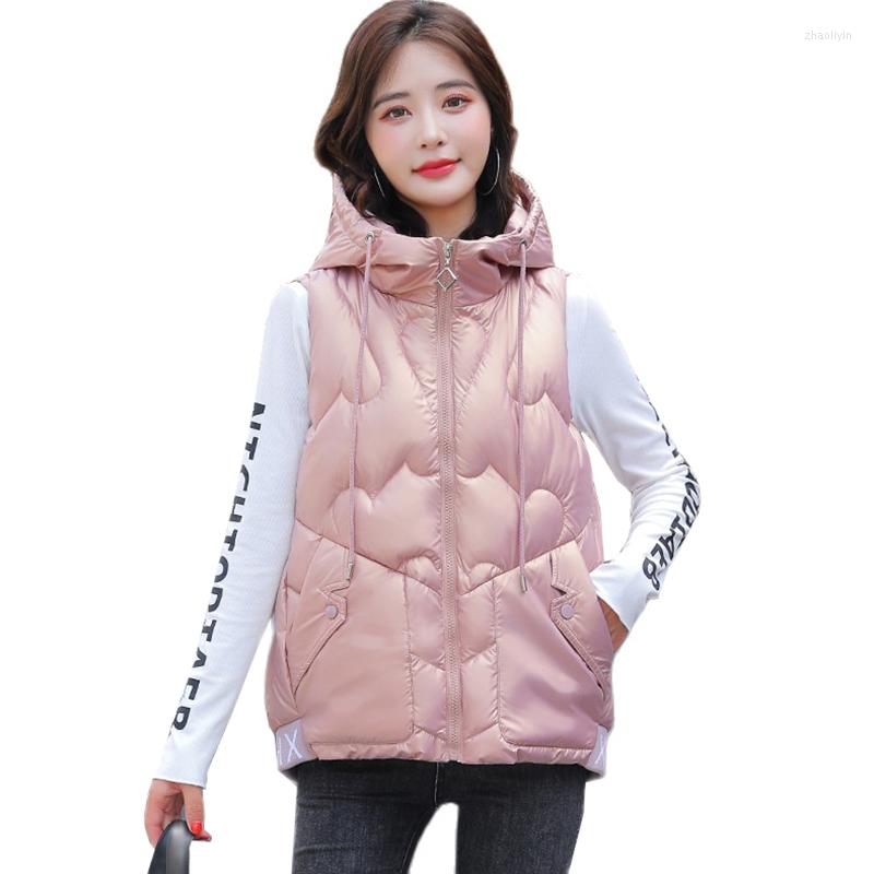 Women's Vests Women Glossy Puffer Vest Autumn Winter Coat Short Casual Ladies Sleeveless Jacket Zipper Hooded Waistcoat For Female Outerwear, Pink
Women's Vests Women Glossy Puffer Vest Autumn Winter Coat Short Casual Ladies Sleeveless Jacket Zipper Hooded Waistcoat For Female Outerwear, Pink
