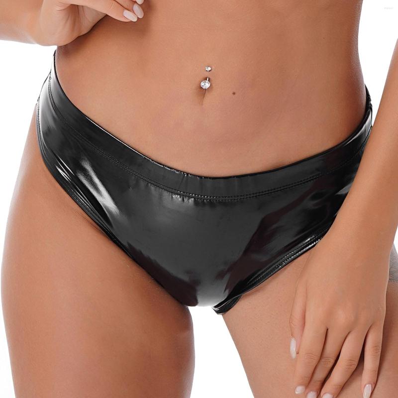 Women's Panties Latex Lingerie Woman Sexy Underwear Wetlook Patent Leather Low Rise Briefs Elastic Waistband High Cut Underpants For, Black
Women's Panties Latex Lingerie Woman Sexy Underwear Wetlook Patent Leather Low Rise Briefs Elastic Waistband High Cut Underpants For, Black