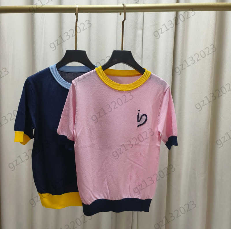 Womens Sweaters Color Matching Edge Letter Jacquard Short Sleeves Knitted Sweater Elastic Fabric Crew Neck Pullover Knitwear Women Apparel 2 Colors 1970, 16
Womens Sweaters Color Matching Edge Letter Jacquard Short Sleeves Knitted Sweater Elastic Fabric Crew Neck Pullover Knitwear Women Apparel 2 Colors 1970, 16