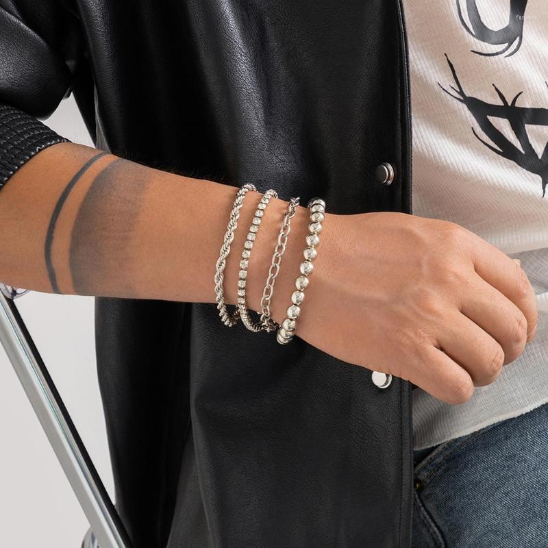 Link Bracelets 4pcs/set Hip-Hop Style Fashion Bead Bracelet For Men Creative Twist Chain Tennis Set Mens Jewellery Wholesale
Link Bracelets 4pcs/set Hip-Hop Style Fashion Bead Bracelet For Men Creative Twist Chain Tennis Set Mens Jewellery Wholesale