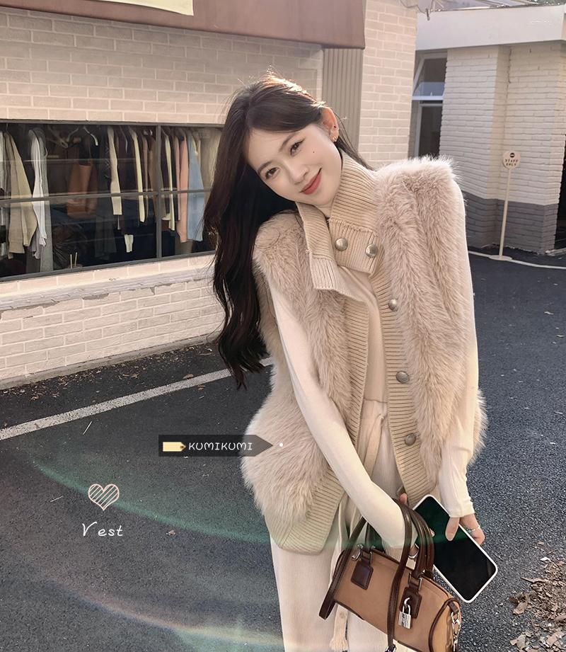 Women's Vests High-quality Stitching Knitted Faux Fur Vest Coat Women Autumn Winter Korean Style Stand Collar Loose And Versatile Plush, Khaki
Women's Vests High-quality Stitching Knitted Faux Fur Vest Coat Women Autumn Winter Korean Style Stand Collar Loose And Versatile Plush, Khaki