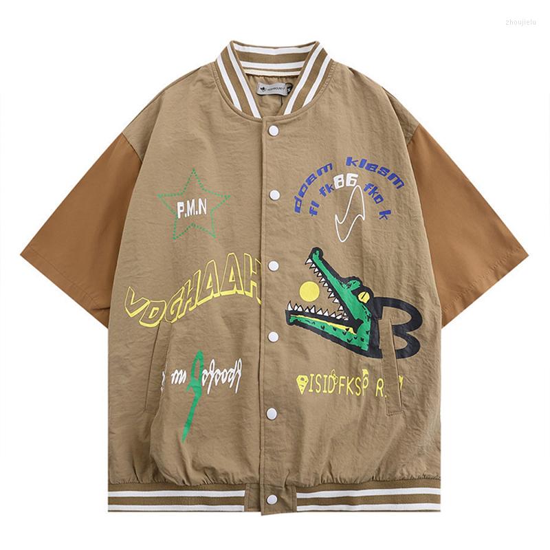 Men's Casual Shirts Cartoon Crocodile Print Short Sleeve Baseball Jersey Mens Summer Shirt Streetwear Contrast Paneled Loose Top Men, Khaki
Men's Casual Shirts Cartoon Crocodile Print Short Sleeve Baseball Jersey Mens Summer Shirt Streetwear Contrast Paneled Loose Top Men, Khaki