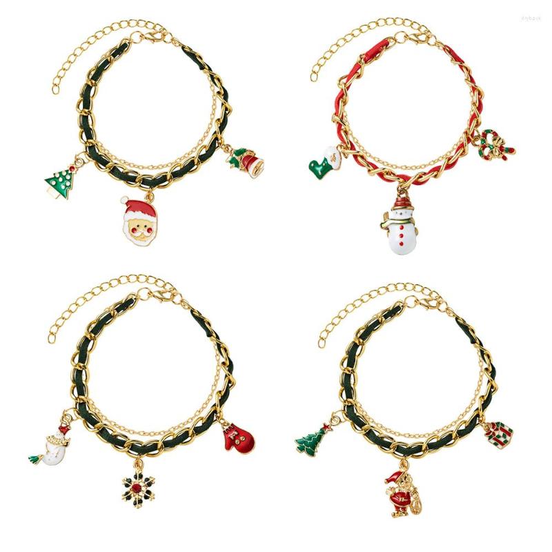 Link Bracelets Fashion Christmas Gold Chain Snowman Snowflake Tree Bracelet For Daughter Bell Socks Santa Pendant Festival Gifts
Link Bracelets Fashion Christmas Gold Chain Snowman Snowflake Tree Bracelet For Daughter Bell Socks Santa Pendant Festival Gifts